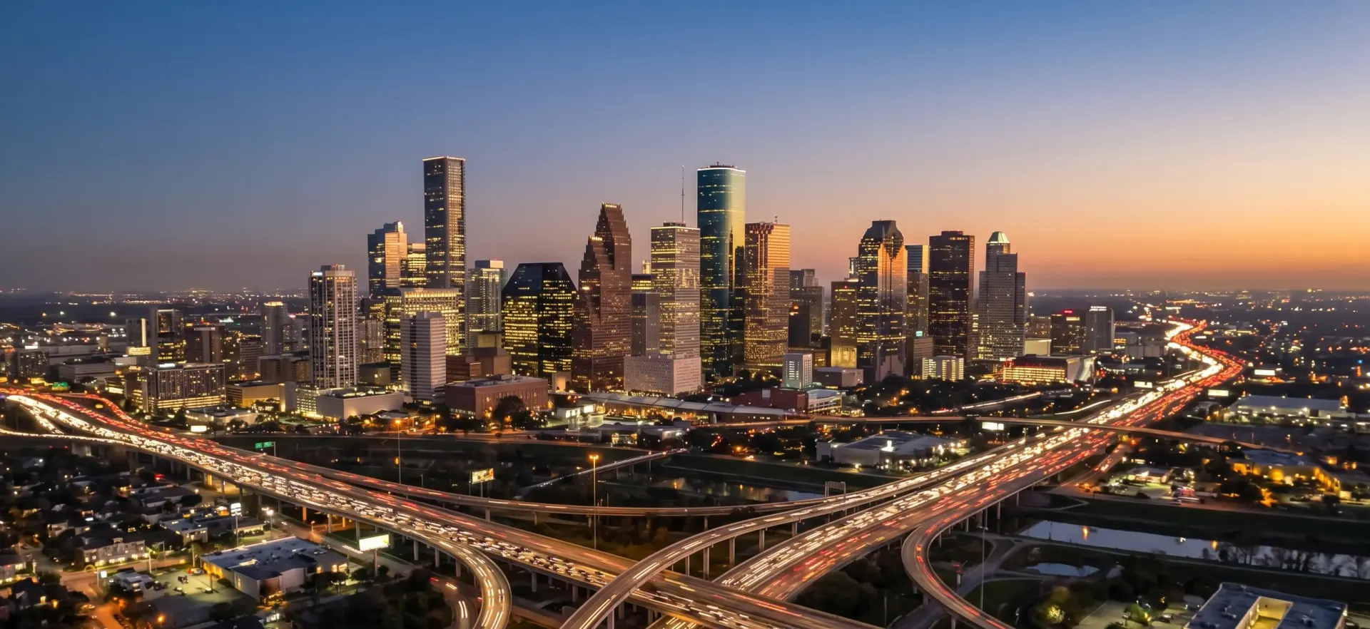 Houston skyline at daytime — corporate-base place anchor.